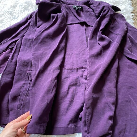 Torrid Open Drape Front Purple Cardigan Jacket Women’s Plus Size 1X - Picture 2 of 13